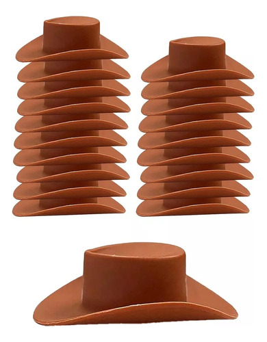 20 Piezas Mini Sombrero De Vaquero Pequeño Sombrero De Color Marrón