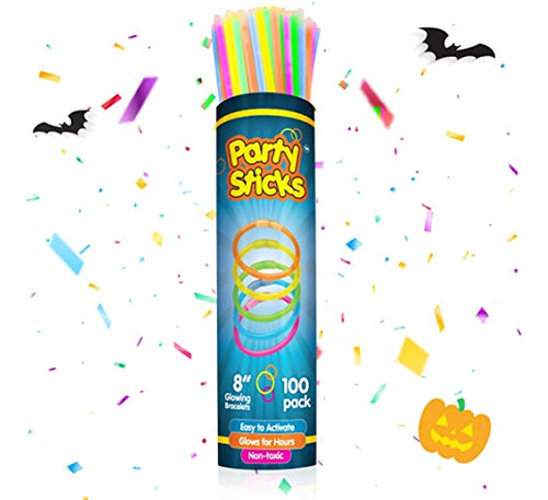 Glow Sticks Bulk 100 Count 8 Partysticks Brand Premium Glow