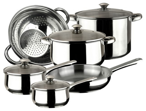 Batería De Cocina Magefesa Acero Inoxidable Vesta 10 Piezas