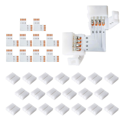 Conector Para Tira Led 10mm Sin Soldadura X 22 Un + 10 L