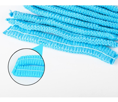 7 Protectoras Elásticas Para El Cabello 100x Nonwovens Azul