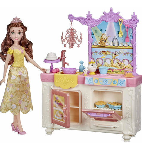 Disney Princess - Cocina Real De Bella, Incluye Una Muñeca