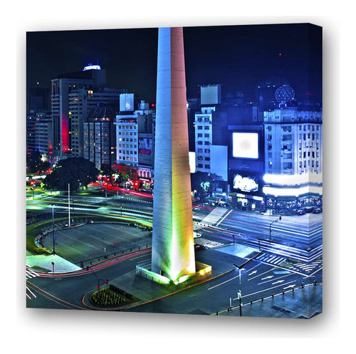 Cuadro 45x45cm Obelisco Noche Buenos Aires Monumento M2