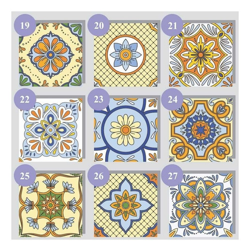 Kit C/50 Unid Adesivo Azulejo Português 15x15 Cm