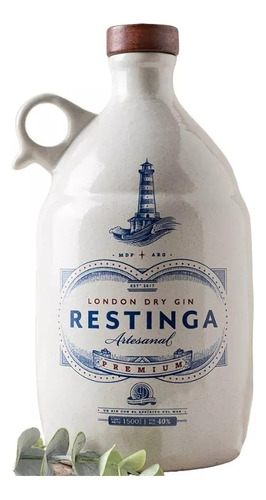 Gin Restinga Artesanal London Dry Botellon Ceramica 1,5 Lts