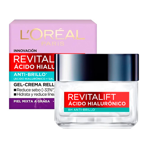 Gel Crema Loreal Revitalift Ácido Hialurónico Antibrillo Ub