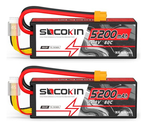 Batería Lipo 14.8v 4s 5200mah 80c Con Estuche Rígido