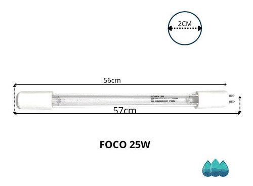Imagen 3 de 5 de Foco 25 Watts Repuesto De Lampara Uv Desinfeccion De Agua