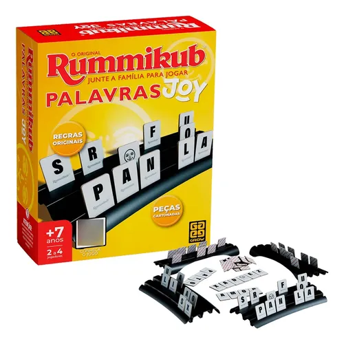 Jogo De Tabuleiro Rummikub Joy Palavras Grow Brinquedo Mesa