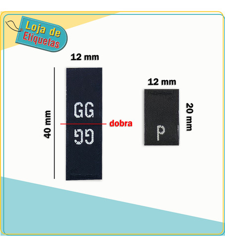 Imagem 2 de 3 de Kit Etiquetas Numeração 38, 40, 42 E 44 Preto (100pçs Cada)