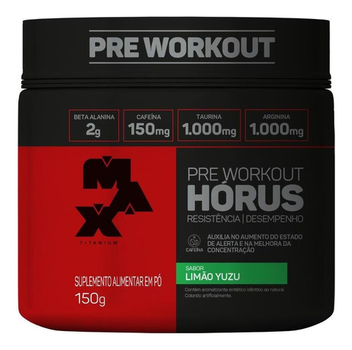  Suplemento Alimentar em Pó 150g Max Titanium Horus Sabor  Limão yuzu