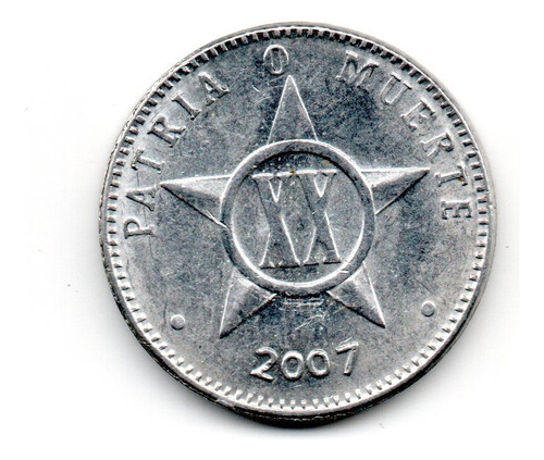 Moneda 20 Centavos Cubanos Año 2007 Km#35.1