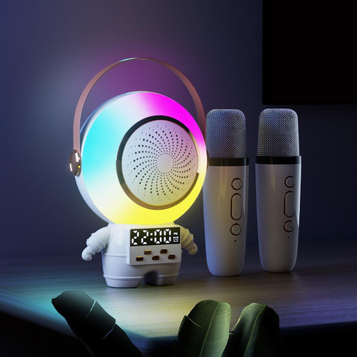 . Máquina De Karaokê Com Microfones E Luzes 2 Microfones