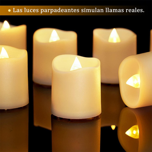 24 Velas Led Lightdot Efecto Llama Simulada Con Pilas