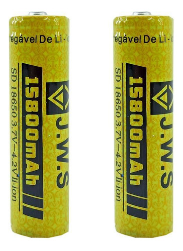 Kit 2 Baterias 18650 4,2v 15800mah Jws Até 11h