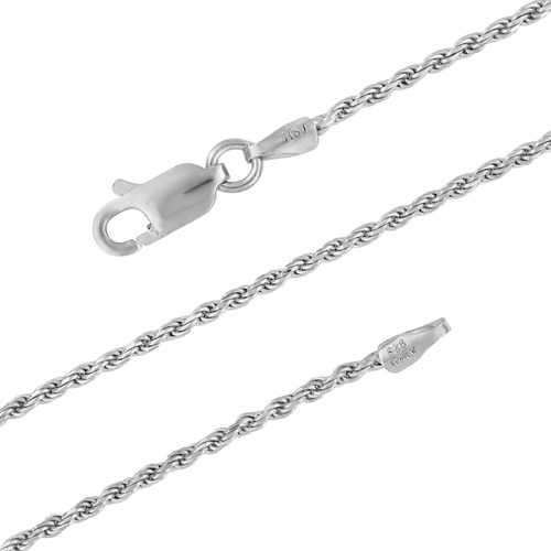 Collar Con Cadena De Corte Diamante De 1.3 Mm, Plata Esterli