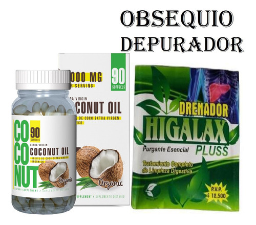 Coconut Oil 3000 Mg X 90 Sofgel - Unidad a $617