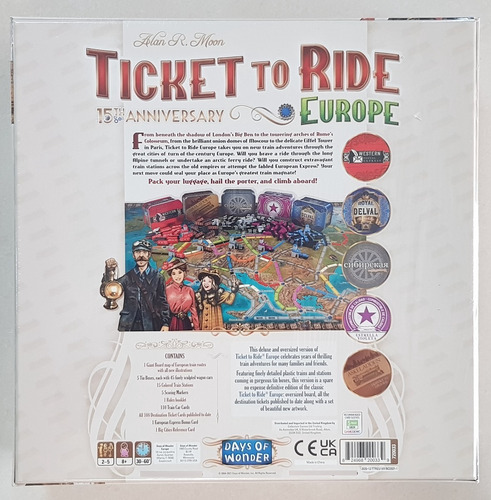 Imagen 2 de 6 de Ticket To Ride Europe 15th Anniversary Juego De Mesa Nuevo!!