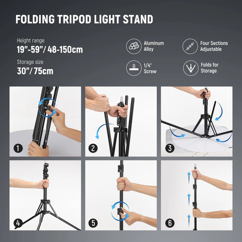 Aro De Luz Neewer Bi-color De 18 Con Tripode Rl-18 Negro Bicolor (Usado)