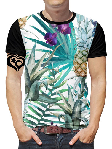 Camiseta Floral Masculina Florida Infantil Blusa Roupa Est7