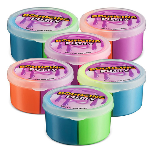 Neon Bouncing Putty (bulk Pack Of 12) Fluffy Diy Slime Bal