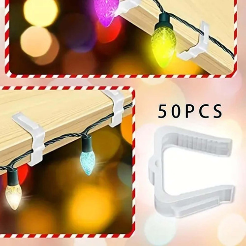 50 Uds. Clips De Luz Navideña Ganchos Para Canalones