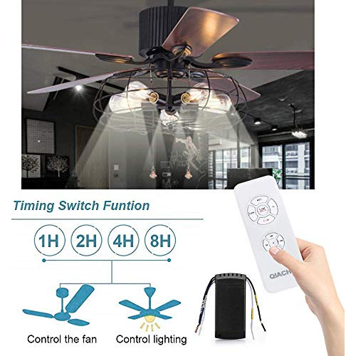 Ventilador De Techo Universal Y Luces Qiachip Con Mando A Di