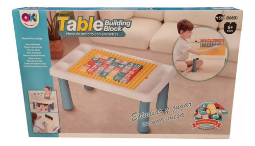 Mesa Didactica Infantil Bloques Armar Oki Sluban Encastres Blanco