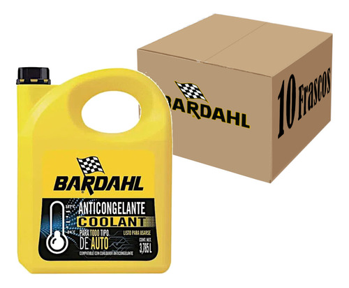 Anticongelante Coolant Hibrido Para Auto Bardahl 10 Piezas