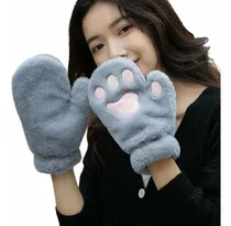 Comprar En Stock Abfa Shop Guantes Manoplas Kawaii Huella Gato Gris