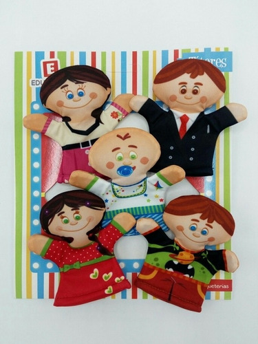 Titeres X 5 Mini Dedo Modelos Familia Dramatizacion Educando