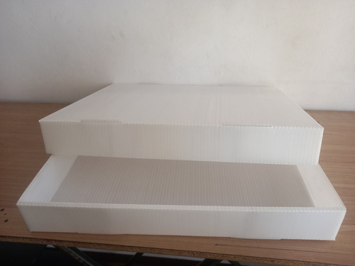 Caja C/ Tapa De Plástico Corrugado 58x38x6,5cms  Autoarmable
