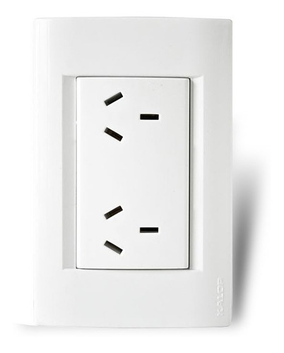 Imagen 1 de 10 de Llave De Luz Armada Kalop Línea Civil Toma Doble Blanco