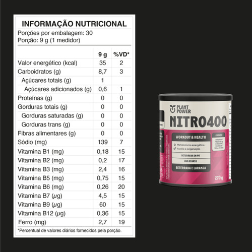 Nitro400 Stick Plant Power Beterraba E Laranja 14 Un 9g