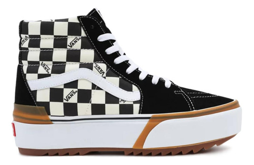 Tenis Vans Sk8-hi Checkerboard Stacked Mujer Skate Moda