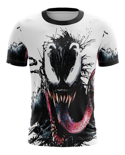 Playera Niños Sublimada Venom Blanca