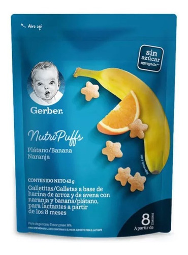 Gerber® Galletas Para Bebés Nutripuffs Banana Y Naranja