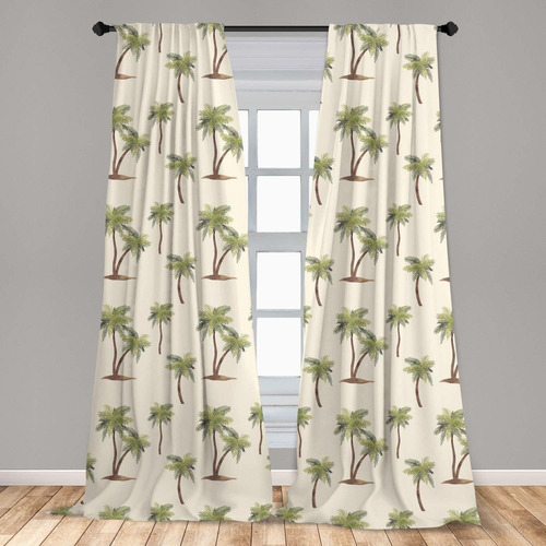 Hawaii Window Curtains  Re Ive Jungle Trees Pattern Han...