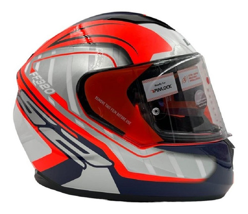 Casco Integral Con Lentes Ff320 Letails Gray Red