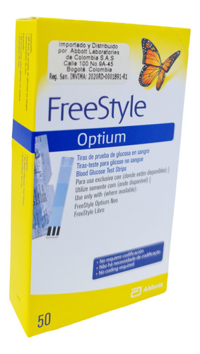 50 Tirillas Freestyle Optium 50 Lancetas Abbott