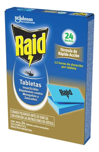 Repuesto Tabletas Insecticida Aparato Raid 24 Un