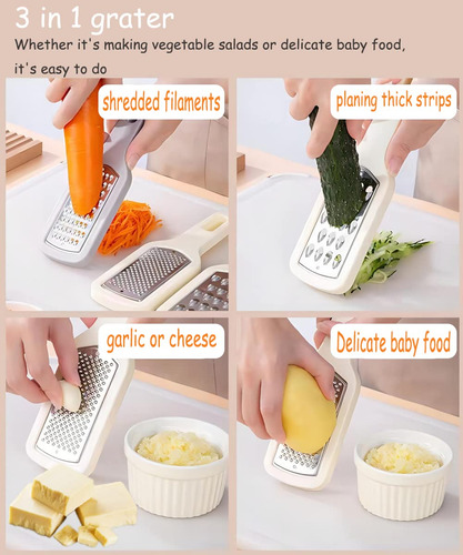Paquete 3 Ralladores Queso Mango Multiusos Cocina Verduras L