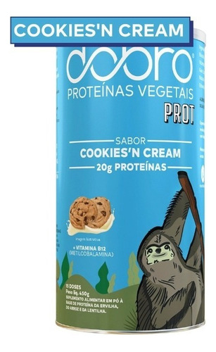 Proteína Vegetal Cookies´ Cream Sem Glúten 450g - Dobro Sabor Cookies and cream