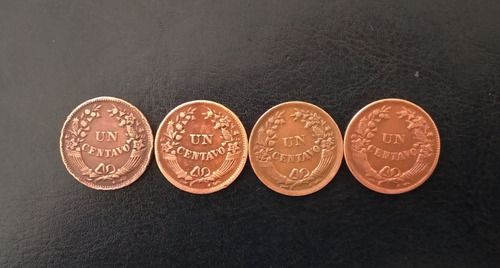 Moneda 1 Centavo Cobre Peru 1946, 1947, 1948 Y 1949
