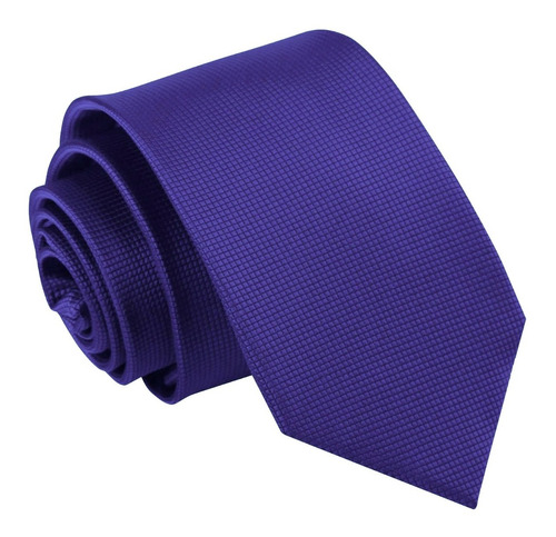 Corbata Morada Tono Liso | Textura Microcuadros Calidad