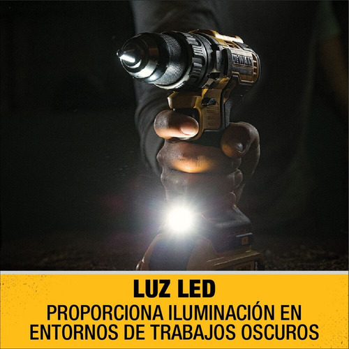 Imagen 6 de 6 de Taladro percutor atornillador inalámbrico de 13mm DeWalt DCD796 20V + accesorio