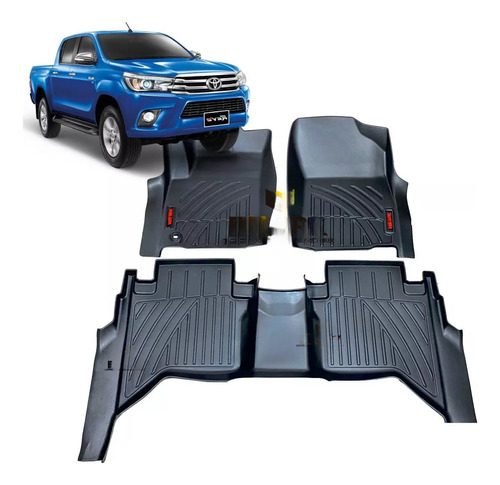 Kit Pisos Rigidos Calce Perfecto Hilux 2016 Al 2021 / Emark