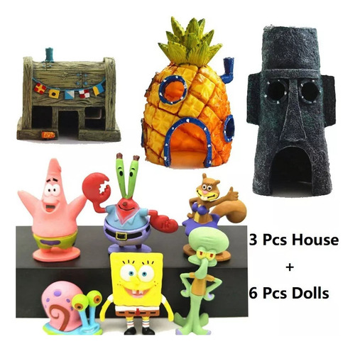 C Decorative Adorn For Pecera, Resina, Piña, Bob Esponja A9