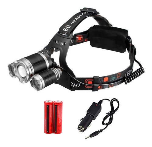Imagen 1 de 10 de Linterna Vincha Minera Luz Led Recargable 3 Cree T6 Usb 12v