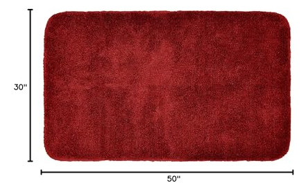 Alfombra De Baño Lavable 76 X 127 Cm Color Rojo